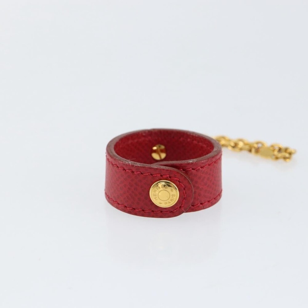 Hermes Glove Holder Charm Leather Red